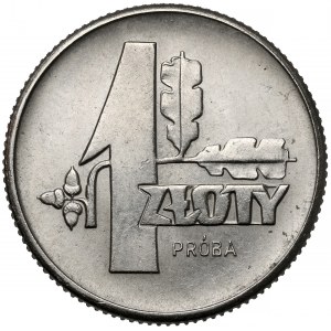 Próba NIKIEL 1 złoty 1958 - liście dębu