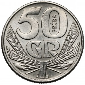 Próba NIKIEL 50 groszy 1958 - wieniec