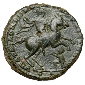 Diadumenian (218 n.e.) AE Tetrassarion, Mezja Dolna, Nikopolis ad Istrum