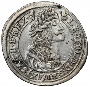 Hungary, Leopold I, 15 krajcars 1677 KB, Kremnica