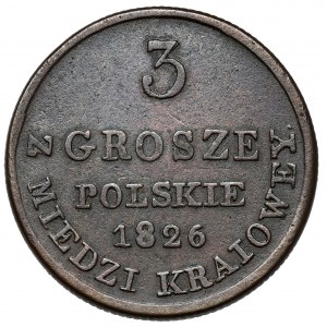 3 grosze 1826 IB z MIEDZI KRAIOWEY
