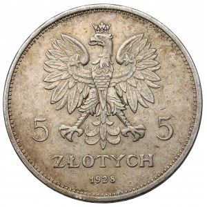 Nike 5 złotych 1928 bez znaku, Bruksela