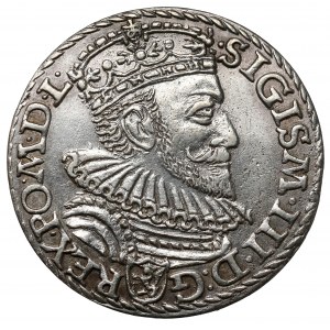 Zygmunt III Waza, Trojak Malbork 1592 - tarcza z liniami