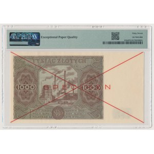 1.000 złotych 1947 - SPECIMEN - Ser.A 1234567