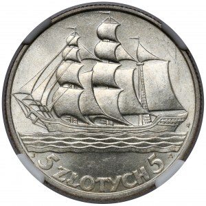 Żaglowiec 5 złotych 1936