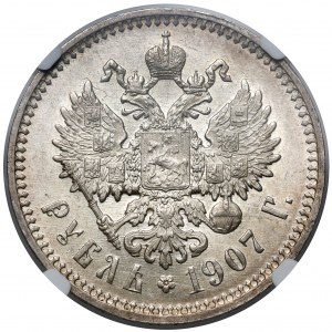 Rosja, Mikołaj II, Rubel 1907 EB, Petersburg - piękny