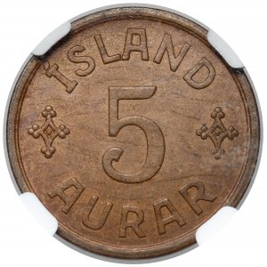 Islandia, Christian X, 5 aurar 1931 N GJ
