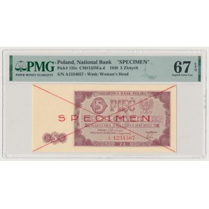 5 złotych 1948 - SPECIMEN - A 1234567