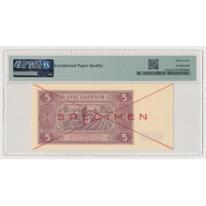 5 złotych 1948 - SPECIMEN - A 1234567