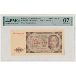 10 złotych 1948 - SPECIMEN - AD