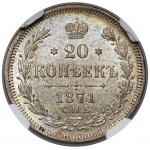 Rosja, Aleksander II, 20 kopiejek 1871, Petersburg