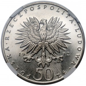 Próba NIKIEL 50 złotych 1972 Chopin - mała głowa