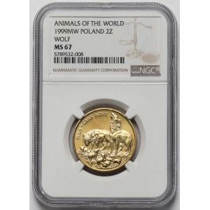 2 złote 1999 Wilk