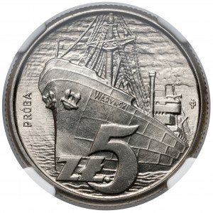 Próba NIKIEL 5 złotych 1958 - Statek Waryński