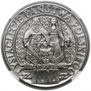 Próba NIKIEL 100 złotych 1960 Mieszko... postacie - z deseniem