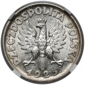 Kobieta i kłosy 2 złote 1925 z kropką, Londyn