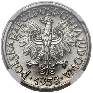 Próba NIKIEL 50 groszy 1958 - kłos i młoty