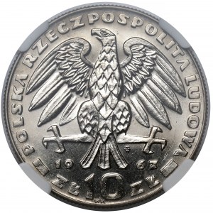 Próba NIKIEL 10 złotych 1967 Świerczewski - w czapce