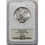 Próba NIKIEL 20 złotych 1964 kobieta ze zbożem