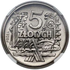 Próba NIKIEL 5 złotych 1959 - szyby kopalniane