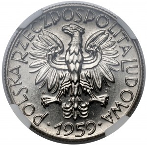 Próba NIKIEL 5 złotych 1959 - szyby kopalniane