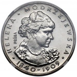 Próba NIKIEL 100 złotych 1975 Modrzejewska - mała głowa