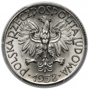 Próba NIKIEL 1 złoty 1958 - liście dębu