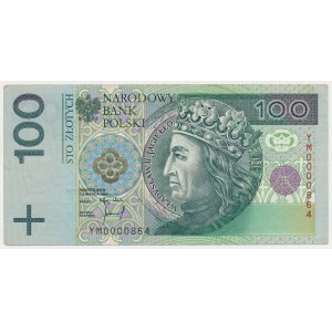 100 zł 1994 - YM - seria zastępcza - niski numer 0000864