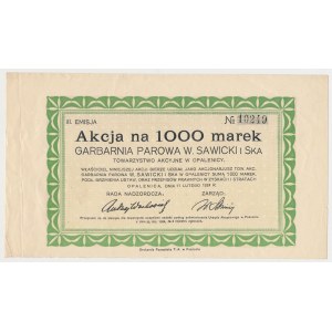 Garbarnia Parowa W. SAWICKI i Ska, Em.3, 1.000 mk 1924