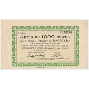 Garbarnia Parowa W. SAWICKI i Ska, Em.3, 1.000 mk 1924