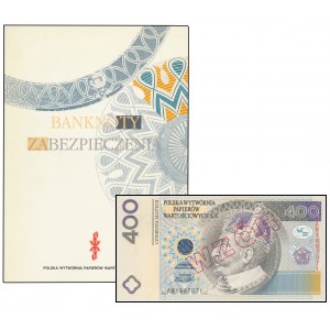 PWPW 400 złotych 1996 - WZÓR na awersie - w oryginalnym FOLDERZE emisyjnym - RZADKOŚĆ