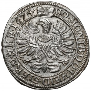 Śląsk, Sylwiusz Fryderyk, 6 krajcarów 1674 SP, Oleśnica