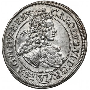 Śląsk, Karol VI, 6 krajcarów 1712 FN, Wrocław - rzadkie