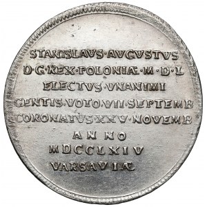 Poniatowski, Żeton koronacyjny, bity w Toruniu w 1764 r.
