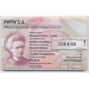 PWPW, Pendrive reklamowy 8GB USB w formie karty identyfikacyjnej