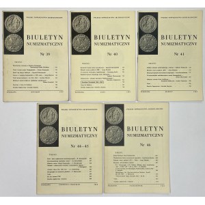 Biuletyn Numizmatyczny 1969/39-46, brak 42-43 (5szt)