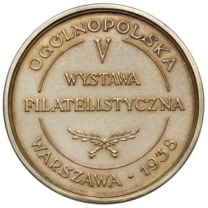 Medal SREBRO Wystawa Filatelistyczna, Warszawa 1938