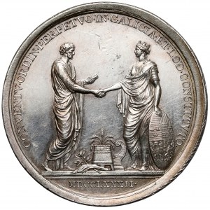 Józef II, Medal austriacki upamiętniający rozbiór Polski 1782