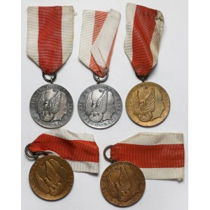 PRL, Medale Za Zasługi dla Obronności Kraju - zestaw (5szt)