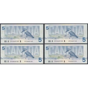Canada, 5 Dollars 1986 (4pcs)