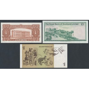 Paraguay, Scotland & Australia - set of banknotes (3pcs)