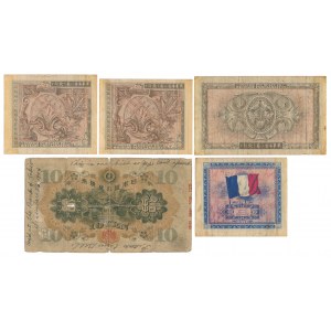 Okupacja aliancka / japońska, banknoty z podpisami żołnierzy (5szt)