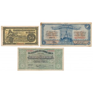 Mexico, 2x 50 Centavos i 1 Pesos 1914-1915 (3pcs)