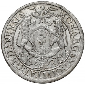 Jan II Kazimierz, Ort Gdańsk 1662 DL - bardzo rzadki awers