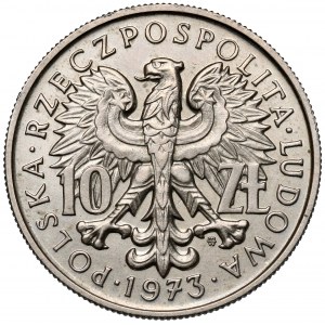 Próba MIEDZIONIKIEL 10 złotych 1973, 200 lat KEN - mały kaganek