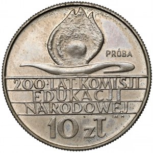 Próba MIEDZIONIKIEL 10 złotych 1973, 200 lat KEN - kaganek