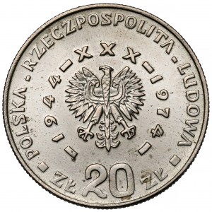 Próba MIEDZIONIKIEL 20 złotych 1974 Górnik, Hutnik... - bez znaku