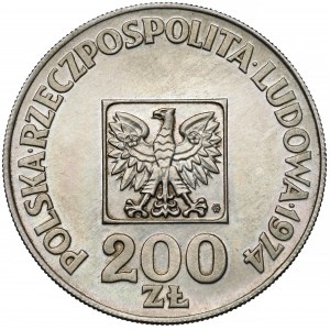 Próba SREBRO 200 złotych 1974 XXX lat PRL