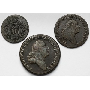 Prusy Południowe, Trojak, Grosz i Półgrosz Wrocław 1797-B - zestaw (3szt)