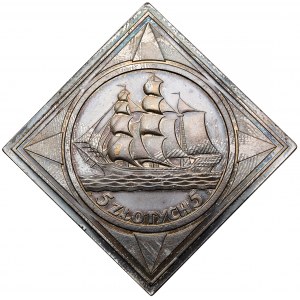 Klipa SREBRO 5 złotych 1936 Żaglowiec - lustrzany